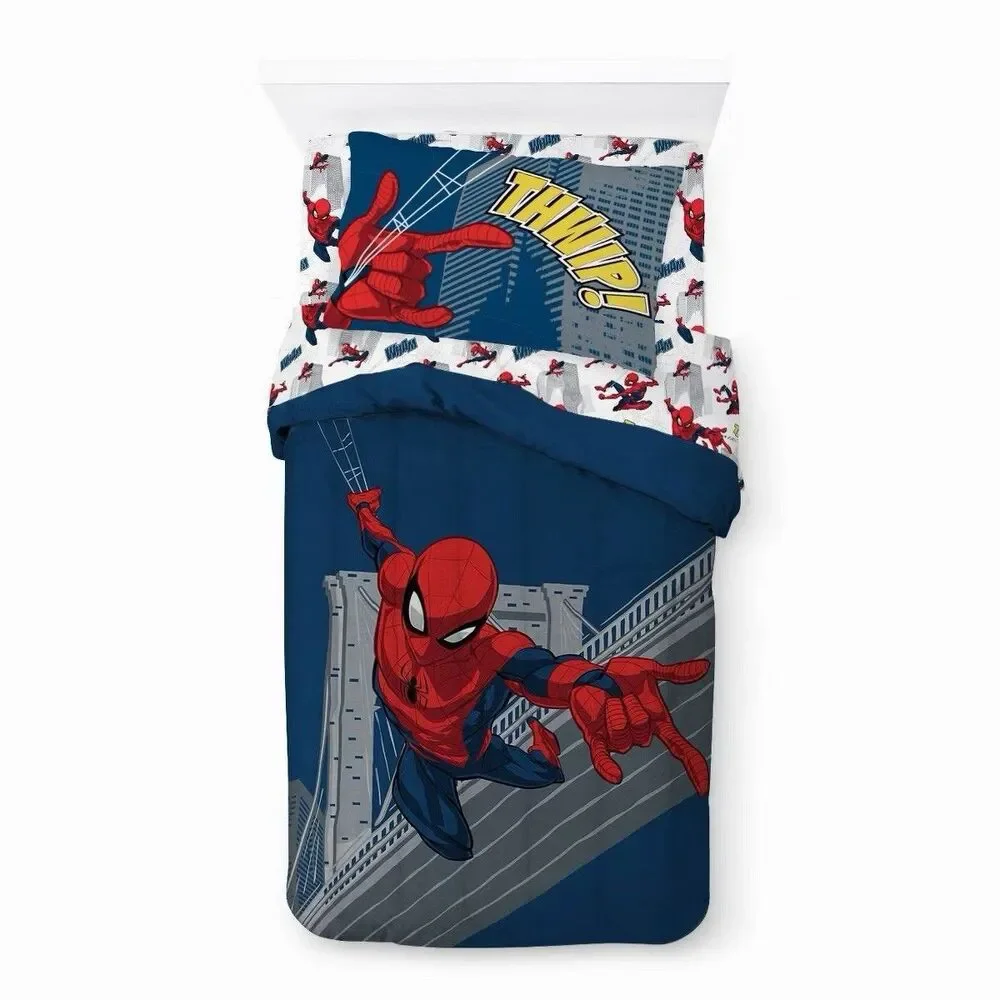 Marvel Spider-Man Twin Kids Comforter Superhero Bedding New No Label